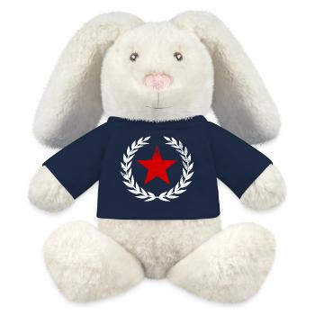 Roter Stern - MiniFeet® RecycelHase® Creme - French Navy - Vorne