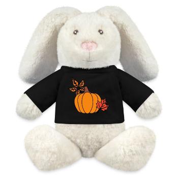 Herbstlicher Kürbis mit Blättern – Cozy Vibes - MiniFeet® RecycelHase® Creme - Schwarz - Vorne
