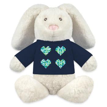 4 Pixel Herzen - neon pastel Farben - blau - grün - MiniFeet® RecycelHase® Creme - French Navy - Vorne