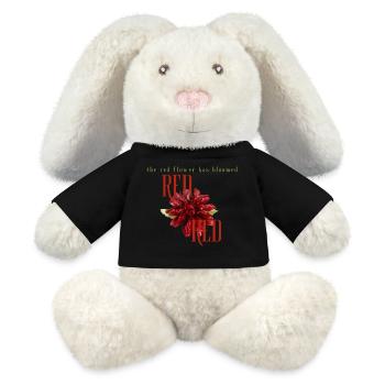 Die rote Blume - MiniFeet® RecycelHase® Creme - Schwarz - Vorne