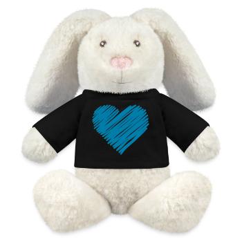 Cœur du Brossage Bleu - Lapin en peluche recyclé MiniFeet® Crème - noir - Devant