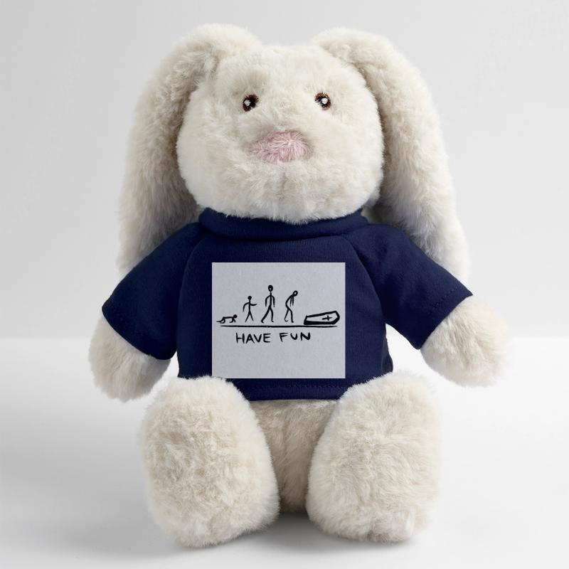 AMUSEZ-VOUS Lapin en peluche recyclé MiniFeet® Crème