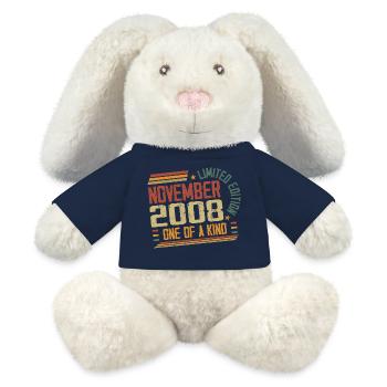 Awesome Since November 2008 Birthday Gift - MiniFeet® RecycelHase® Bunny Cream - french navy - Front
