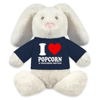 Ich liebe Popcorn und Filme schauen - MiniFeet® RecycelHase® Creme - French Navy - Vorne