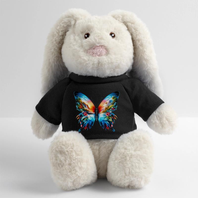 Papillon Lapin en peluche recyclé MiniFeet® Crème