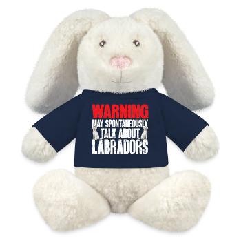 White Labrador Retriever White Lab - MiniFeet® RecycelHase® Bunny Cream - french navy - Front