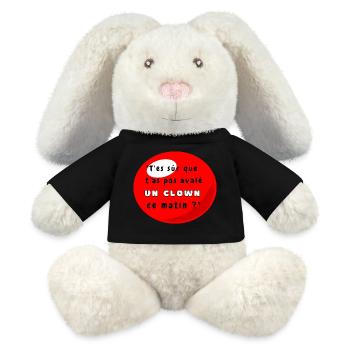 Expression drôle Nez de Clown - Lapin en peluche recyclé MiniFeet® Crème - noir - Devant
