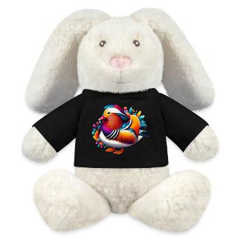 Canard mandarin - Lapin en peluche recyclé MiniFeet® Crème - noir - Devant