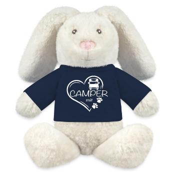 Camper with heart and dog paws motorhome - MiniFeet® RecycelHase® Bunny Cream - french navy - Front