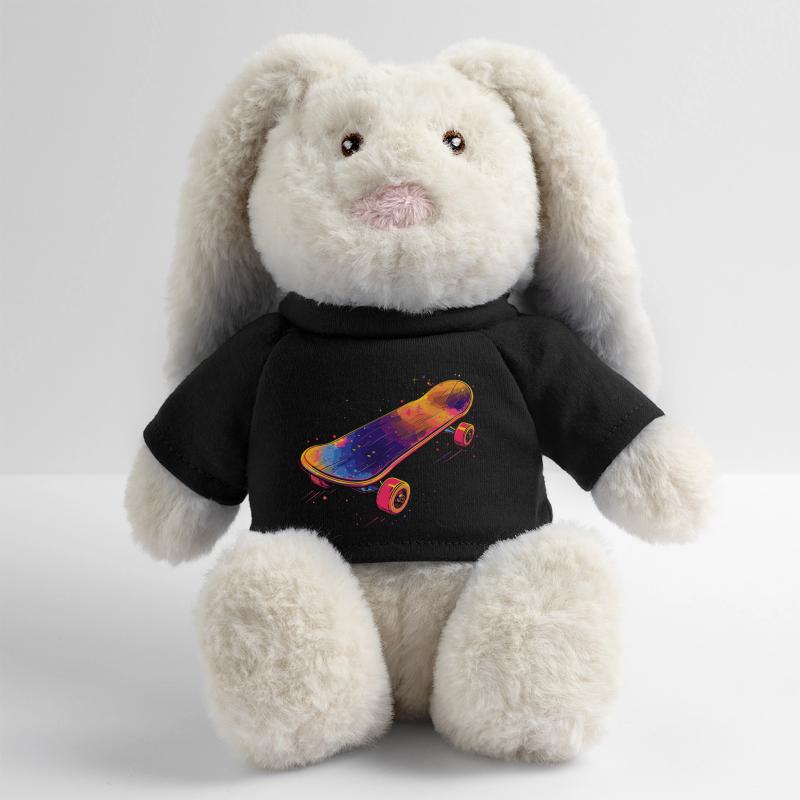 Illustration de planche à roulettes Lapin en peluche recyclé MiniFeet® Crème