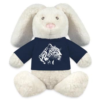 Léopard - Lapin en peluche recyclé MiniFeet® Crème - bleu marine - Devant