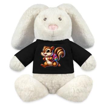 Schulstart mit Streifenhörnchen für Schulanfänger - MiniFeet® RecycelHase® Creme - Schwarz - Vorne