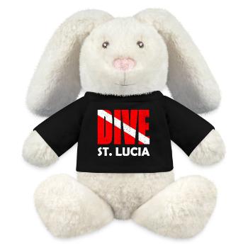 Dive St. Lucia - Diver Down Flag Scuba Diving - MiniFeet® RecycelHase® Bunny Cream - black - Front
