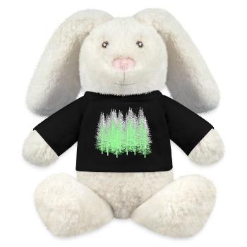 Forêt Arbres Conifères Forêt Sapins Épicéa Nature - Lapin en peluche recyclé MiniFeet® Crème - noir - Devant