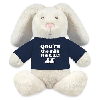 T-shirts avec des phrases amusantes - Fantasmitas 07 - Lapin en peluche recyclé MiniFeet® Crème - bleu marine - Devant