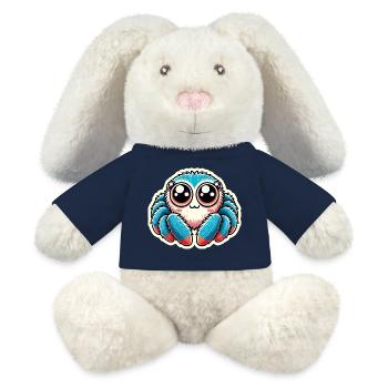 Cute blue red Jumping Spider is sitting friendly - MiniFeet® RecycelHase® Bunny Cream - french navy - Front
