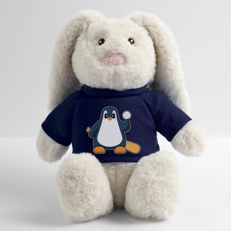 Penguin Baseball Batte de Baseball Lapin en peluche recyclé MiniFeet® Crème