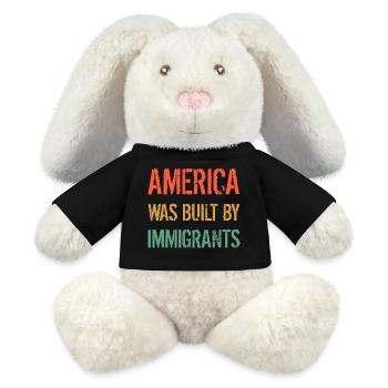 L’AMÉRIQUE A ÉTÉ CONSTRUITE PAR DES IMMIGRANTS Flüchtlingsrechte - Lapin en peluche recyclé MiniFeet® Crème - noir - Devant