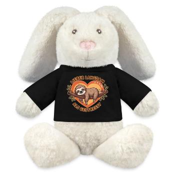 Better Slow Than Stressed Sloth Illustration - MiniFeet® RecycelHase® Bunny Cream - black - Front