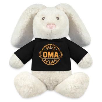 Beste Oma Geschenk Grossmutter - MiniFeet® RecycelHase® Creme - Schwarz - Vorne