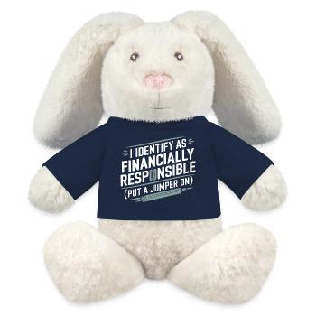 Finanziell verantwortungsvoller Identitäts-Tee - MiniFeet® RecycelHase® Creme - French Navy - Vorne