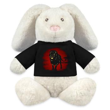 Lion In The Dark - MiniFeet® RecycelHase® Bunny Cream - black - Front
