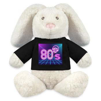 années 80 - Lapin en peluche recyclé MiniFeet® Crème - noir - Devant