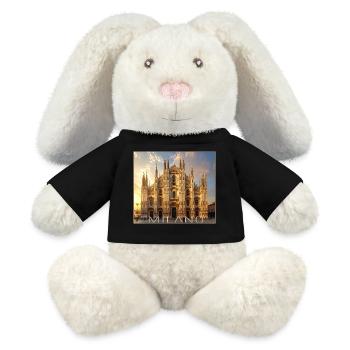 Mailand, Milano, Dom - MiniFeet® RecycelHase® Creme - Schwarz - Vorne