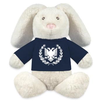 Shqipe Kranz – Albanien Lorbeer Doppelkopf Adler - MiniFeet® RecycelHase® Creme - French Navy - Vorne
