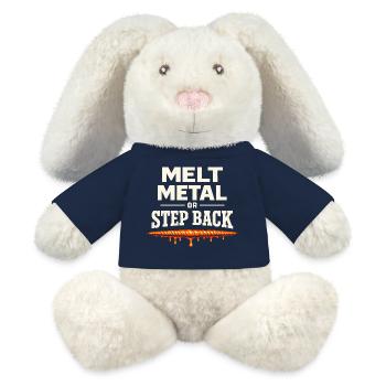 humour du soudeur, identité du soudeur, - Lapin en peluche recyclé MiniFeet® Crème - bleu marine - Devant