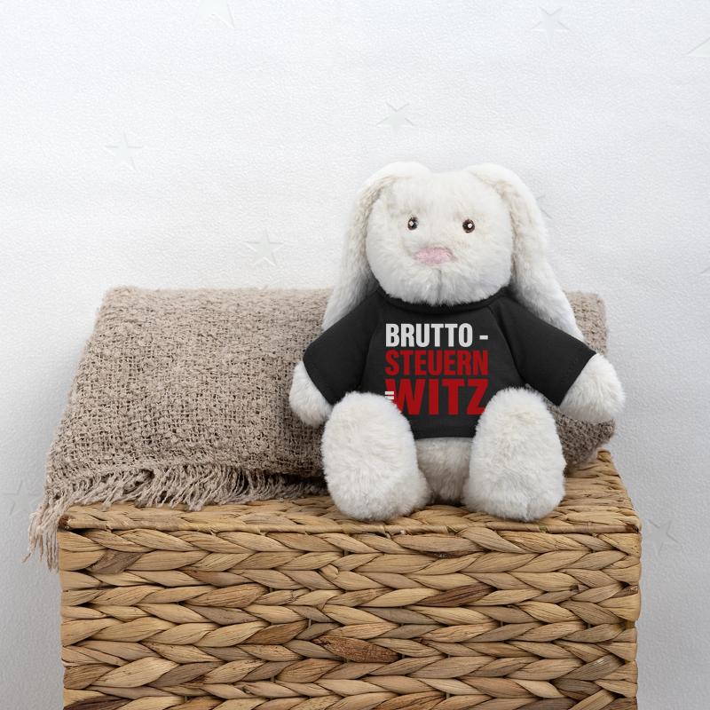 Impôts bruts = blague Lapin en peluche recyclé MiniFeet® Crème