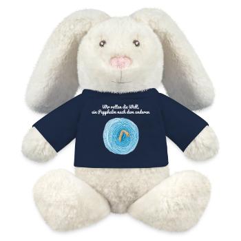 Wir Retten Die Welt, Papphalm Satire - MiniFeet® RecycelHase® Creme - French Navy - Vorne