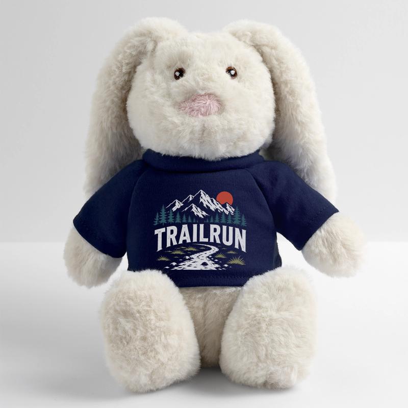 Course sur sentier Lapin en peluche recyclé MiniFeet® Crème