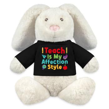 Pre K Teacher Affection Style Kindergarten Teacher - MiniFeet® RecycelHase® Creme - Schwarz - Vorne