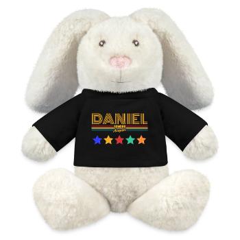 Daniel - Lapin en peluche recyclé MiniFeet® Crème - noir - Devant