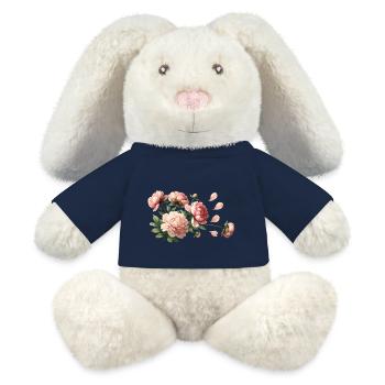 Romantische rosa Pfingstrosen - MiniFeet® RecycelHase® Creme - French Navy - Vorne