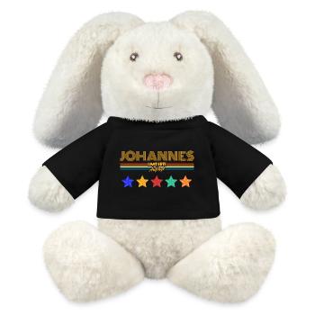Johannes - Lapin en peluche recyclé MiniFeet® Crème - noir - Devant