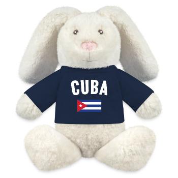 Drapeau de Cuba - Lapin en peluche recyclé MiniFeet® Crème - bleu marine - Devant