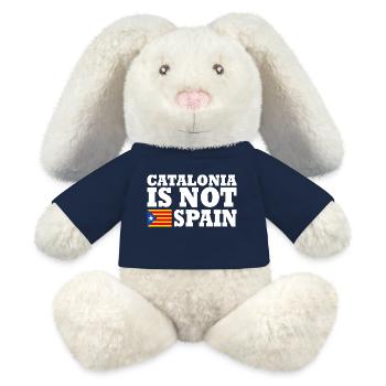 catalonia is not spain - Lapin en peluche recyclé MiniFeet® Crème - bleu marine - Devant
