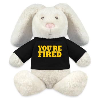 youre fired - MiniFeet® RecycelHase® Creme - Schwarz - Vorne