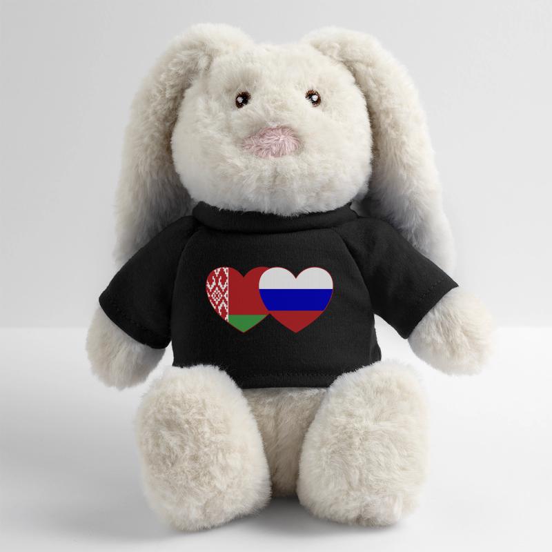 Biélorussie Russie Drapeau Cœur Lapin en peluche recyclé MiniFeet® Crème