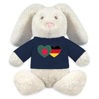 Bangladesh Germany Flag Heart - MiniFeet® RecycelHase® Bunny Cream - french navy - Front