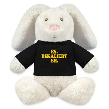 Es eskaliert eh - MiniFeet® RecycelHase® Creme - Schwarz - Vorne