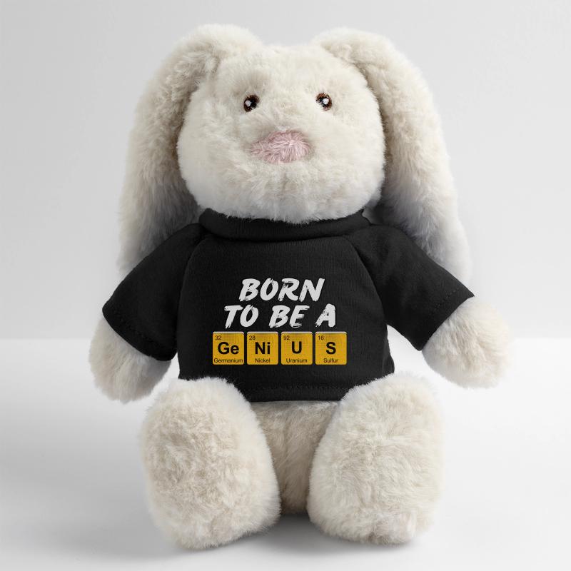 Inschrift mit den Namen der Elemente "Born To Be A Genius" MiniFeet® RecycelHase® Creme