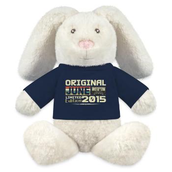 Juni 2015 Jahrgang Geboren im Juni 2015 Geburtstag - MiniFeet® RecycelHase® Creme - French Navy - Vorne
