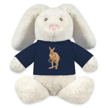 Boule de bowling Kangourou - Lapin en peluche recyclé MiniFeet® Crème - bleu marine - Devant