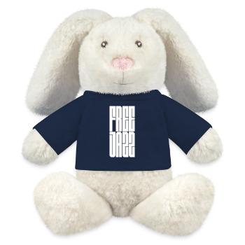 Art géométrique en grille de jazz libre - Lapin en peluche recyclé MiniFeet® Crème - bleu marine - Devant