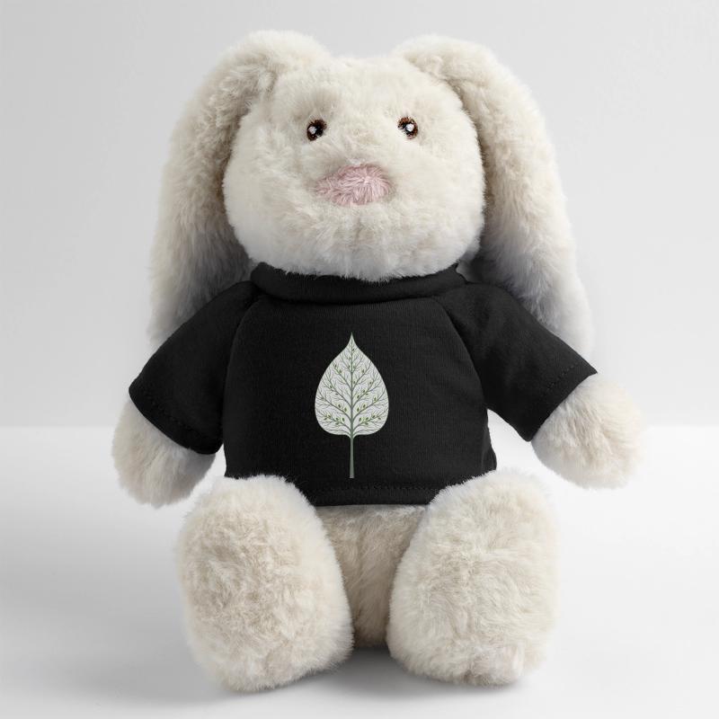 Arbre caché dans la feuille Lapin en peluche recyclé MiniFeet® Crème