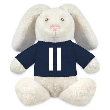 Pause sign – modern minimal design - MiniFeet® RecycelHase® Bunny Cream - french navy - Front