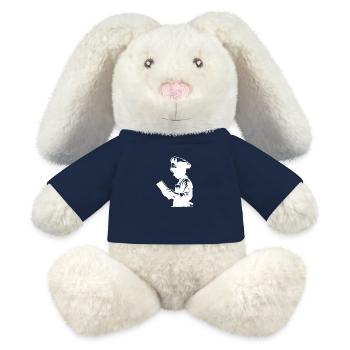 Portrait de silhouette d’un apprenti boulanger et d’un chef amateur - Lapin en peluche recyclé MiniFeet® Crème - bleu marine - Devant